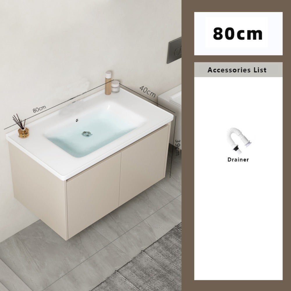 Floating Bathroom Vanity with Sink, High Gloss Single Sink Wall Mounted Bathroom Storage Vanity Cabinet, Modern Bathroom Sink Cabinet.