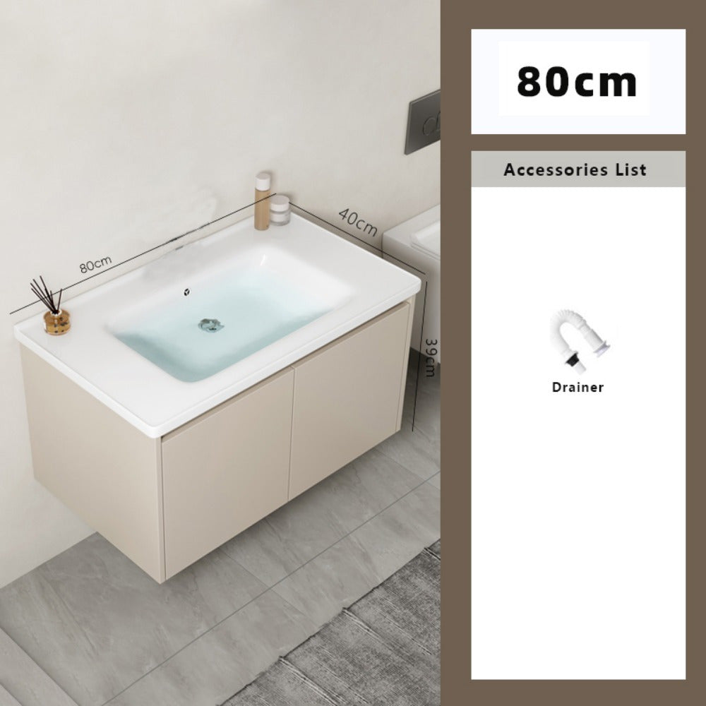 Floating Bathroom Vanity with Sink, High Gloss Single Sink Wall Mounted Bathroom Storage Vanity Cabinet, Modern Bathroom Sink Cabinet.