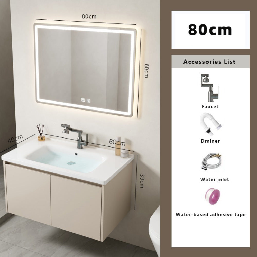 Floating Bathroom Vanity with Sink, High Gloss Single Sink Wall Mounted Bathroom Storage Vanity Cabinet, Modern Bathroom Sink Cabinet.