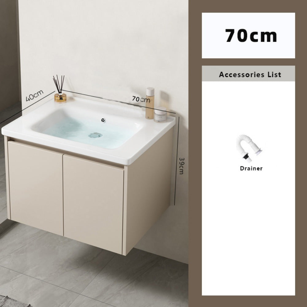 Floating Bathroom Vanity with Sink, High Gloss Single Sink Wall Mounted Bathroom Storage Vanity Cabinet, Modern Bathroom Sink Cabinet.