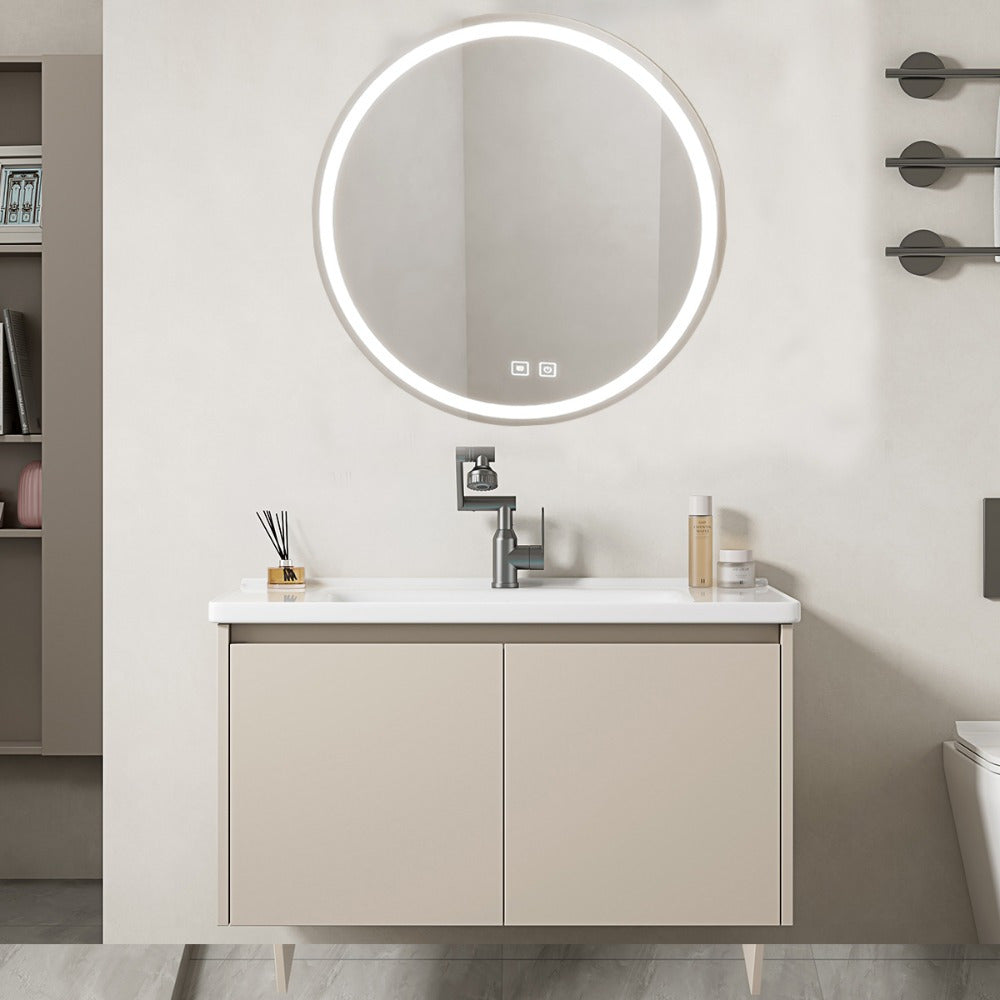 Floating Bathroom Vanity with Sink, High Gloss Single Sink Wall Mounted Bathroom Storage Vanity Cabinet, Modern Bathroom Sink Cabinet.